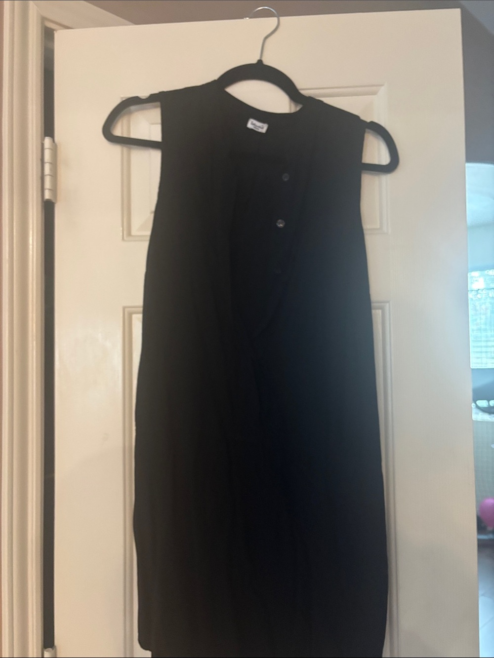Splendid Black Sleeveless Midi Shift Dress